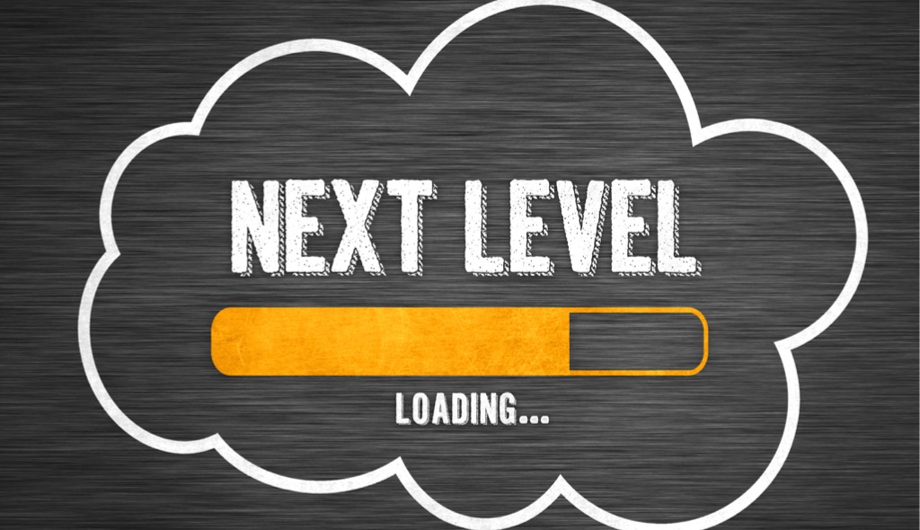 The word next level loading on a stock illustration.