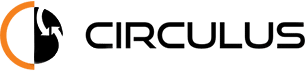 Logo of Circulus featuring a stylized black and orange circular design on the left with the word "CIRCULUS" in black, bold, uppercase letters to the right, symbolizing a commitment to a healthier planet through innovative people and technology.