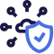 Illustration of a shield with a checkmark in front of a stylized handshake, reminiscent of the security offered by Cordant's solutions. Several exclamation marks surround the handshake, suggesting robust protection.