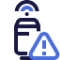 Icon of a mobile phone with an exclamation symbol inside a triangle, indicating a warning or alert related to mobile device usage, by Cordant.