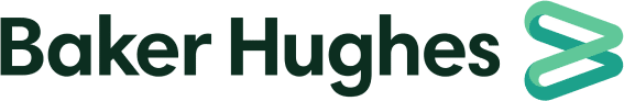 The image features the Baker Hughes logo, with the company name in green beside a green abstract symbol designed by James Newman.